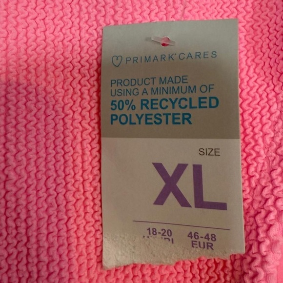 Primark Cares Pink Ribbed Tie-Side Bikini Bottoms - Size XL - Picture 7 of 7